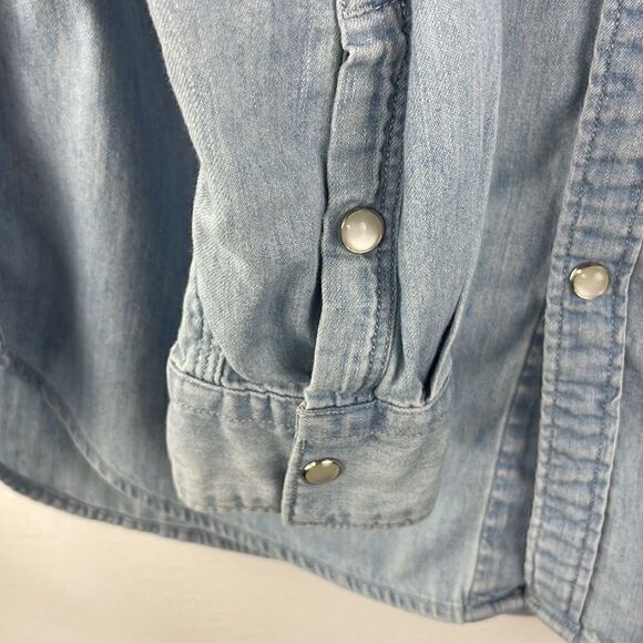 Express Chambray Western shirt 100% cotton size S/P - Picture 8 of 8